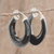 Jade hoop earrings, 'Volcanic Energy' - Black Jade and Sterling Silver Hoop Earrings from Guatemala (image 2) thumbail