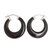 Jade hoop earrings, 'Volcanic Energy' - Black Jade and Sterling Silver Hoop Earrings from Guatemala thumbail