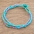 Glass bead bracelet, 'Lines in Turquoise' - Glass Bead Strand Bracelet in Aqua and Lilac from Guatemala (image 2) thumbail