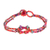 Glass beaded bracelet, 'Interlaced in Red' - Braided Glass Beaded Bracelet in Red from Guatemala