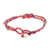 Glass beaded bracelet, 'Interlaced in Red' - Braided Glass Beaded Bracelet in Red from Guatemala