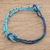 Glass beaded bracelet, 'Divine Union in Blue' - Glass Beaded Knotted Bracelet from Guatemala (image 2) thumbail