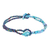 Glass beaded bracelet, 'Divine Union in Blue' - Glass Beaded Knotted Bracelet from Guatemala (image 2b) thumbail