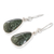 Jade dangle earrings, 'Asymmetry in Green' - 925 Sterling Silver Dark Green Jade Earrings from Guatemala (image 2c) thumbail