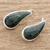 Jade ear cuffs, 'Love Signals' - Dark Green Jade Climber Ear Cuff from Guatemala (image 2b) thumbail