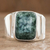 Men's jade single stone ring, 'Virtue in Green' - Green Jade Men's Statement Ring from Guatemala (image 2b) thumbail