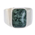 Herrenring aus Jade mit einem Stein - Herren-Statement-Ring aus grünem Jade aus Guatemala