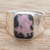 Men's rhodonite single stone ring, 'Virtue in Pink' - Rhodonite Men's Statement Ring from Guatemala (image 2c) thumbail