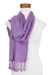 Cotton scarf, 'Wisteria' - Artisan Crafted Purple Fringed Scarf (image 2a) thumbail
