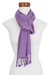 Cotton scarf, 'Wisteria' - Artisan Crafted Purple Fringed Scarf