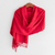 Cotton shawl, 'Candy Apple' - Fringed Red Cotton Shawl thumbail
