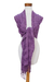 Cotton shawl, 'Sweet Grape' - Purple Hand Woven Shawl (image 2b) thumbail