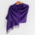 Cotton shawl, 'Imperial' - All-Cotton Purple Shawl (image 2) thumbail