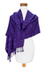 Cotton shawl, 'Imperial' - All-Cotton Purple Shawl thumbail
