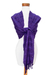 Cotton shawl, 'Imperial' - All-Cotton Purple Shawl (image 2b) thumbail