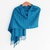 Cotton shawl, 'Blue Lagoon' - Cotton Shawl in Blue (image 2) thumbail