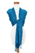 Cotton shawl, 'Blue Lagoon' - Cotton Shawl in Blue (image 2b) thumbail