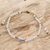 Rose quartz and jade beaded bracelet, 'Galactic Love' - Guatemalan Rose Quartz and Jade Beaded Adjustable Bracelet thumbail