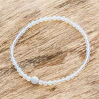 Featured review for Moonstone and jade beaded bracelet, Lunar Rain