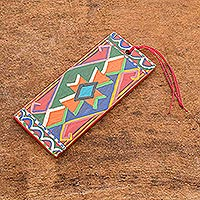 Wood bookmark, 'Patzún Belt' - Hand-Painted Colorful Wood Bookmark