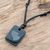 Jade pendant necklace, 'Close Hearts' - Hearts Pendant Necklace in Dark Green Jade from Guatemala (image 2) thumbail