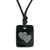 Jade pendant necklace, 'Close Hearts' - Hearts Pendant Necklace in Dark Green Jade from Guatemala thumbail