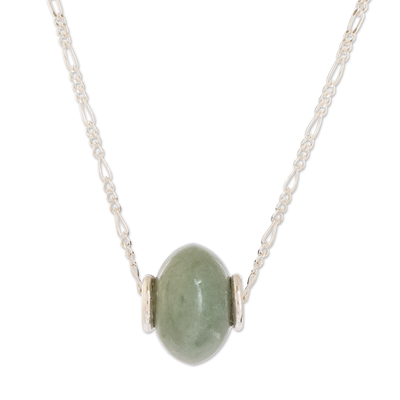Mini Apple Green Jade Pendant Necklace from Guatemala