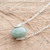 Collar colgante de jade, 'Continuidad en verde manzana' - Mini collar colgante de jade verde manzana de Guatemala