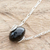 Jade pendant necklace, 'Continuity in Black' - Mini Black Jade Pendant Necklace from Guatemala (image 2b) thumbail