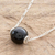 Jade pendant necklace, 'Revolutions in Black' - Black Jade Bead Pendant Necklace from Guatemala (image 2b) thumbail