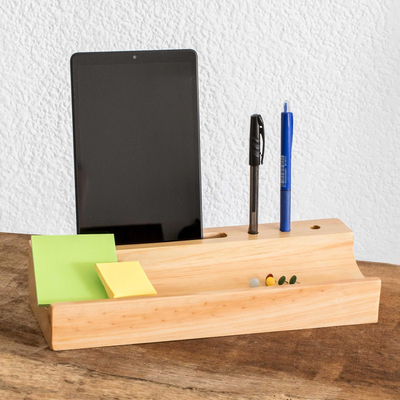 Handcrafted Desk Organizer with Phone Holder - Business Savvy