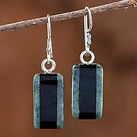 Jade dangle earrings, 'Black Forest Road'