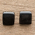 Jade stud earrings, 'Midnight Perfection' - Minimal Square Cut Black Jade Stud Earrings from Guatemala (image 2) thumbail