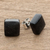 Jade stud earrings, 'Midnight Perfection' - Minimal Square Cut Black Jade Stud Earrings from Guatemala