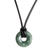 Jade pendant necklace, 'Circle of Love in Dark Green' - Adjustable Circular Dark Green Jade Necklace from Guatemala thumbail