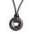 Jade pendant necklace, 'Circle of Love in Black' - Adjustable Black Jade Necklace thumbail