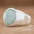 Men's jade dome ring, 'Justice in Apple Green' - Men's Apple Green Jade Ring from Guatemala thumbail