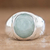 Men's jade dome ring, 'Justice in Apple Green' - Men's Apple Green Jade Ring from Guatemala (image 2b) thumbail