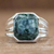 Men's jade ring, 'Prudence in Dark Green' - Men's Octagonal Dark Green Jade Band Ring from Guatemala (image 2b) thumbail