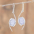 Jade dangle earrings, 'Way of Life in Lilac' - Sterling Silver Lilac Jade Dangle Earrings from Guatemala (image 2) thumbail