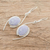 Jade dangle earrings, 'Way of Life in Lilac' - Sterling Silver Lilac Jade Dangle Earrings from Guatemala (image 2b) thumbail
