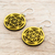 Pendientes colgantes de madera recuperada - Pendientes de estrella tallada en madera recuperada en amarillo de México