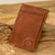 Leather card wallet, 'Necessities in Brown' - Hand Crafted Brown Leather Card Wallet