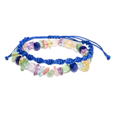 Glass beaded stretch bracelet, 'Popsicle' - Colorful Beaded Stretch Bracelet