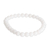 Jade beaded stretch bracelet, 'White Whisper' - Beaded White Jade Bracelet