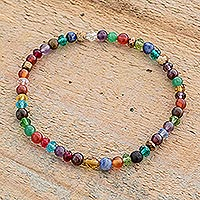 Handmade Beaded Multicolored Bracelet,'Everyday Rainbow'