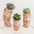 Ceramic planters, 'Owl Trio' (set of 3) - Handmade Owl Planters (Set of 3)