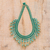 Beaded waterfall necklace, 'Symphony of Color in Green' - Green Beaded Waterfall Necklace (image 2) thumbail