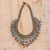 Beaded waterfall necklace, 'Symphony of Color in Bronze' - Beaded Statement Necklace in Bronze (image 2) thumbail