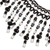 Beaded waterfall necklace, 'Symphony of colour in Black' - Black Beaded Waterfall Necklace (image 2b) thumbail